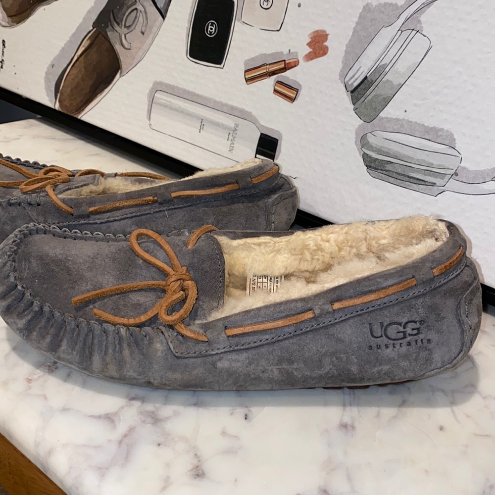 Gray Ugg Moccasin Slippers